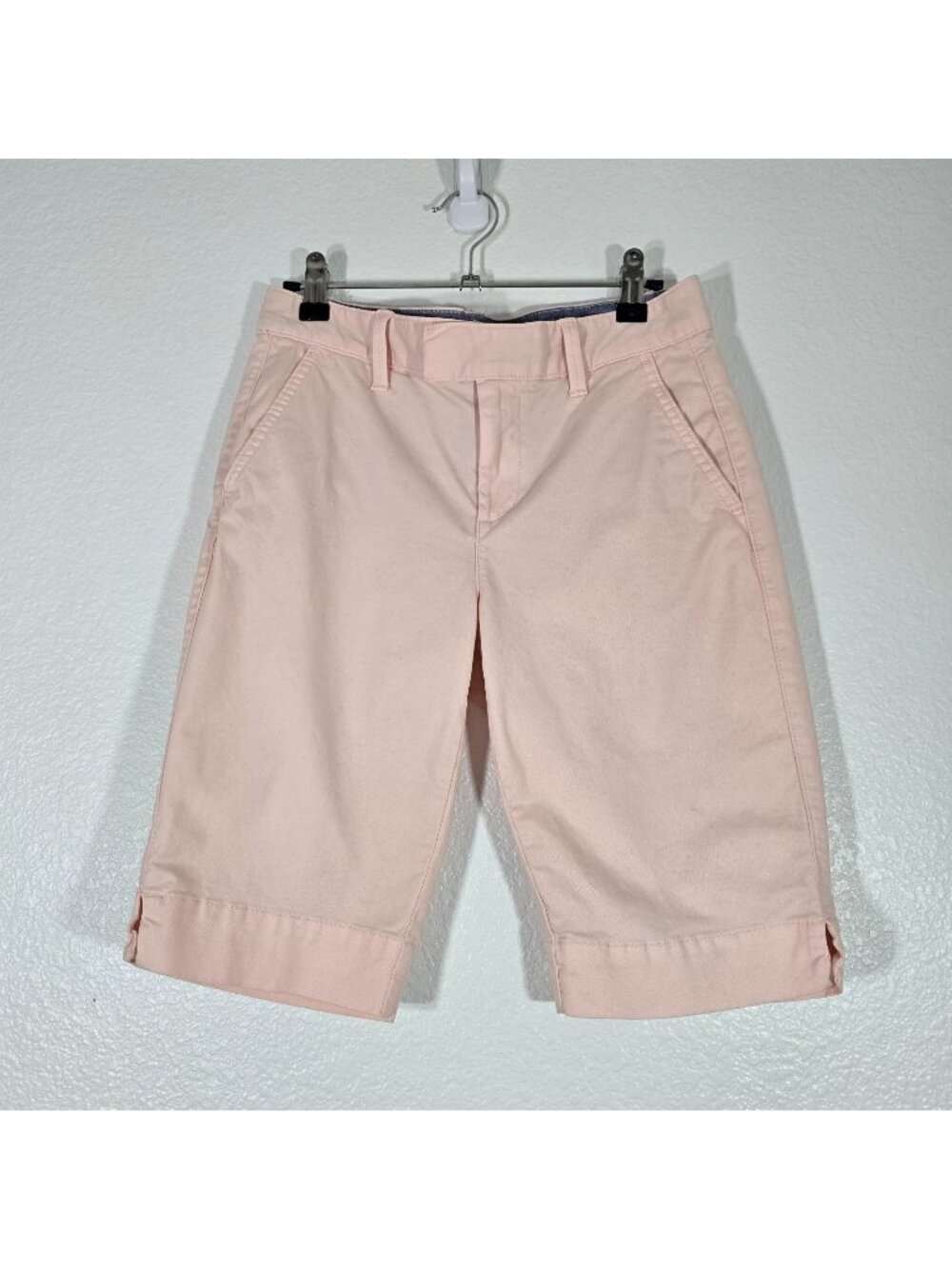 Gap Bermuda Shorts Women Size 0 Pink Stretch Flat Front Pockets Preppy Coastal
